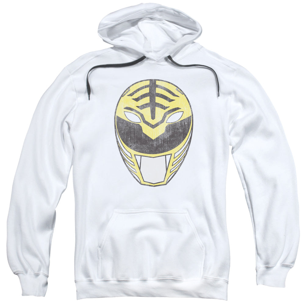 Power Rangers White Ranger Mask Mens Hoodie White Officially Licensed