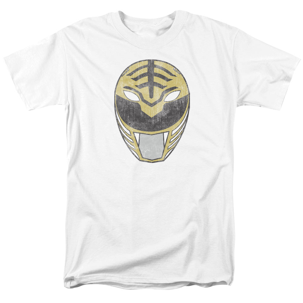 Power Rangers White Ranger Mask Mens T Shirt White Officially Licensed