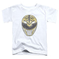 Power Rangers White Ranger Mask Toddler Kids Youth T Shirt White Officially Licensed