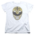 Power Rangers White Ranger Mask Womens T Shirt White Officially Licensed