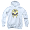 Power Rangers White Ranger Mask Kids Youth Hoodie White Officially Licensed