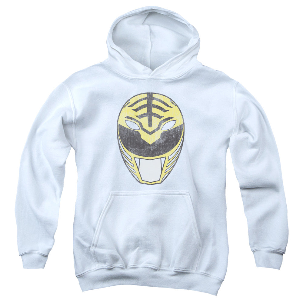 Power Rangers White Ranger Mask Kids Youth Hoodie White Officially Licensed