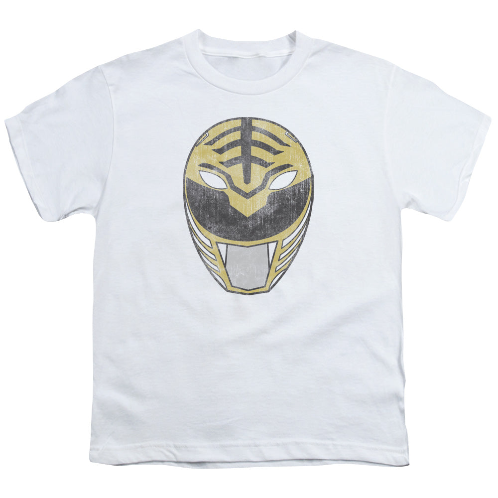 Power Rangers White Ranger Mask Kids Youth T Shirt White Officially Licensed