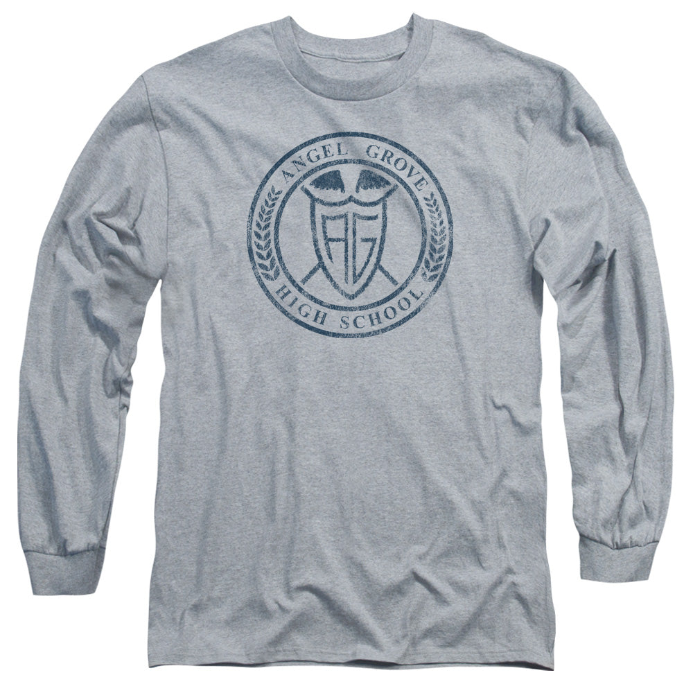 Power Rangers Angel Grove Hs Mens Long Sleeve Shirt Athletic Heather Officially Licensed