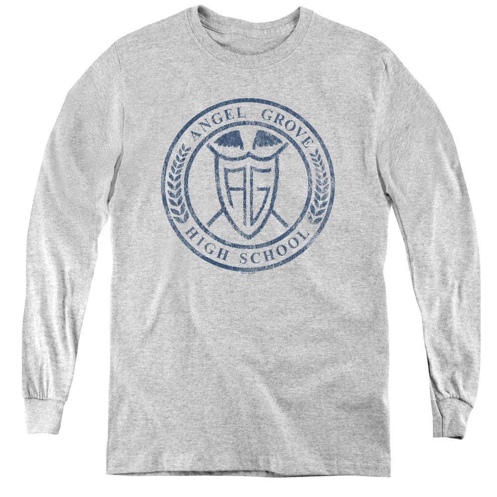 Power Rangers Angel Grove Hs Long Sleeve Kids Youth T Shirt Athletic Heather Officially Licensed