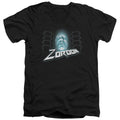 Power Rangers Zordon Mens Slim Fit V-Neck T Shirt Black Officially Licensed
