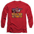 Power Rangers Megazord Activated Mens Long Sleeve Shirt Red Officially Licensed