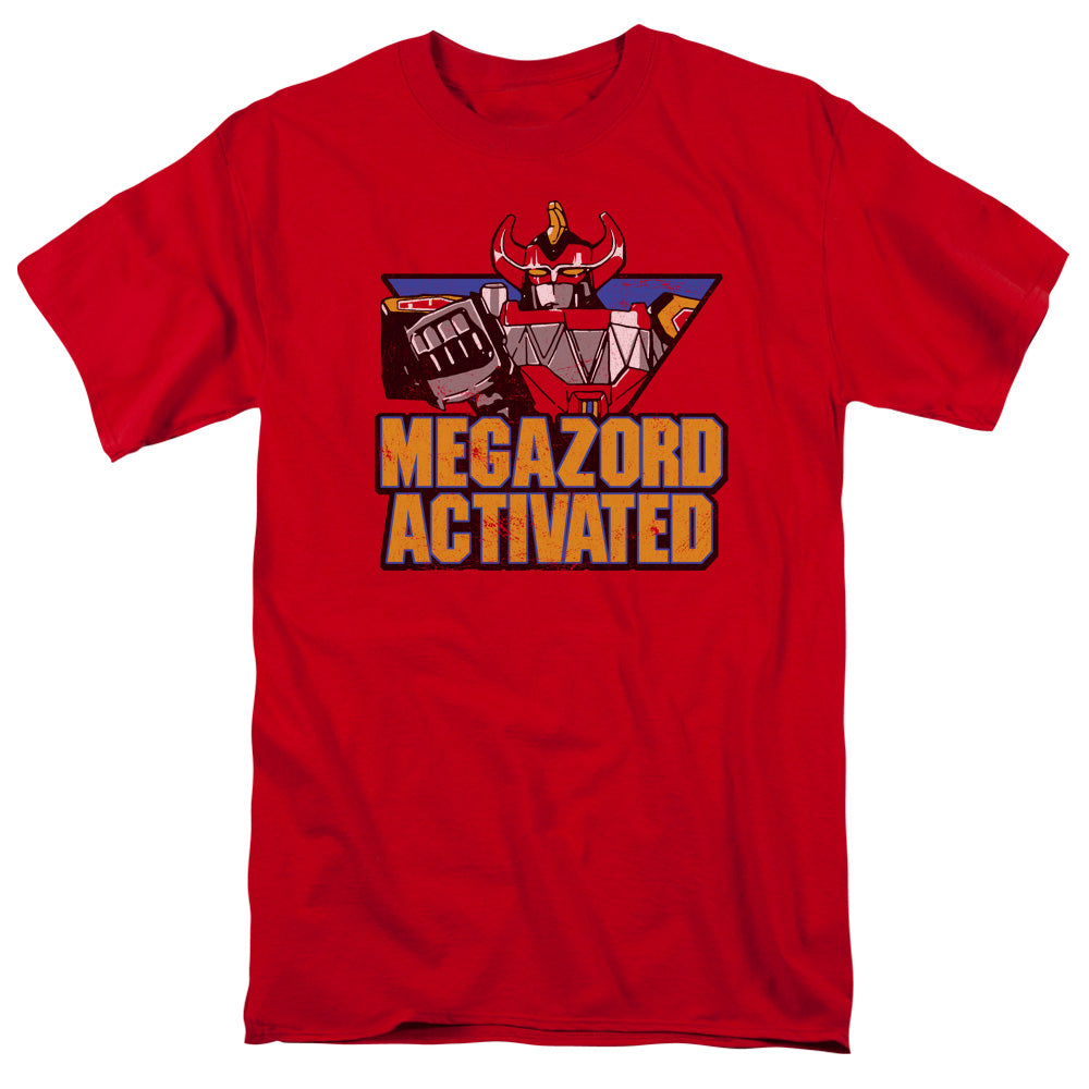 Power Rangers Megazord Activated Mens T Shirt Red Officially Licensed