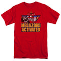 Power Rangers Megazord Activated Mens T Shirt Red Officially Licensed