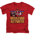 Power Rangers Megazord Activated Juvenile Kids Youth T Shirt Red Officially Licensed