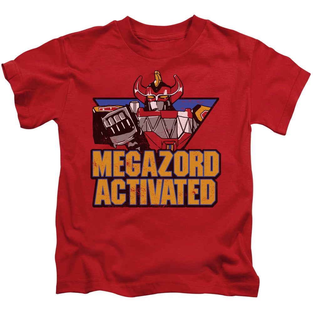 Power Rangers Megazord Activated Juvenile Kids Youth T Shirt Red Officially Licensed