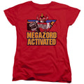 Power Rangers Megazord Activated Womens T Shirt Red Officially Licensed