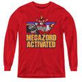 Power Rangers Megazord Activated Long Sleeve Kids Youth T Shirt Red Officially Licensed