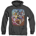 Power Rangers Impressionist Rangers Heather Mens Hoodie Black Officially Licensed
