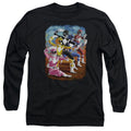 Power Rangers Impressionist Rangers Mens Long Sleeve Shirt Black Officially Licensed