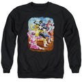 Power Rangers Impressionist Rangers Mens Crewneck Sweatshirt Black Officially Licensed