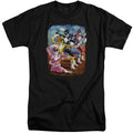 Power Rangers Impressionist Rangers Mens Tall T Shirt Black Officially Licensed