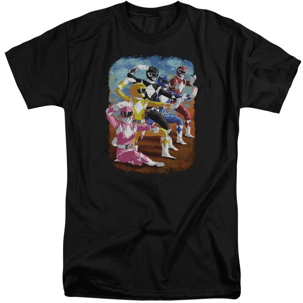 Power Rangers Impressionist Rangers Mens Tall T Shirt Black Officially Licensed