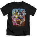 Power Rangers Impressionist Rangers Juvenile Kids Youth T Shirt Black Officially Licensed