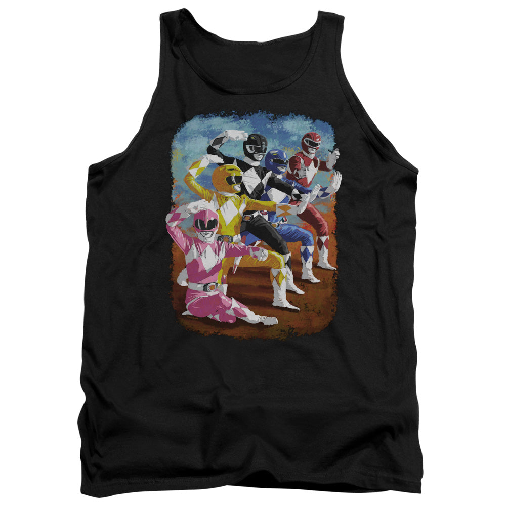 Power Rangers Impressionist Rangers Mens Tank Top Shirt Black Officially Licensed