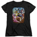 Power Rangers Impressionist Rangers Womens T Shirt Black Officially Licensed