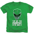 Power Rangers Top Of The Morphin To You Juvenile Kids Youth T Shirt Kelly Green Officially Licensed