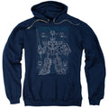 Power Rangers Mega Plans Mens Hoodie Navy Blue Officially Licensed