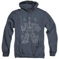 Power Rangers Mega Plans Heather Mens Hoodie Navy Blue Officially Licensed