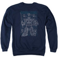 Power Rangers Mega Plans Mens Crewneck Sweatshirt Navy Blue Officially Licensed