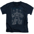 Power Rangers Mega Plans Juvenile Kids Youth T Shirt Navy Blue Officially Licensed