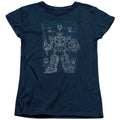 Power Rangers Mega Plans Womens T Shirt Navy Blue Officially Licensed
