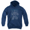 Power Rangers Mega Plans Kids Youth Hoodie Navy Blue Officially Licensed