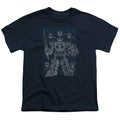 Power Rangers Mega Plans Kids Youth T Shirt Navy Blue Officially Licensed