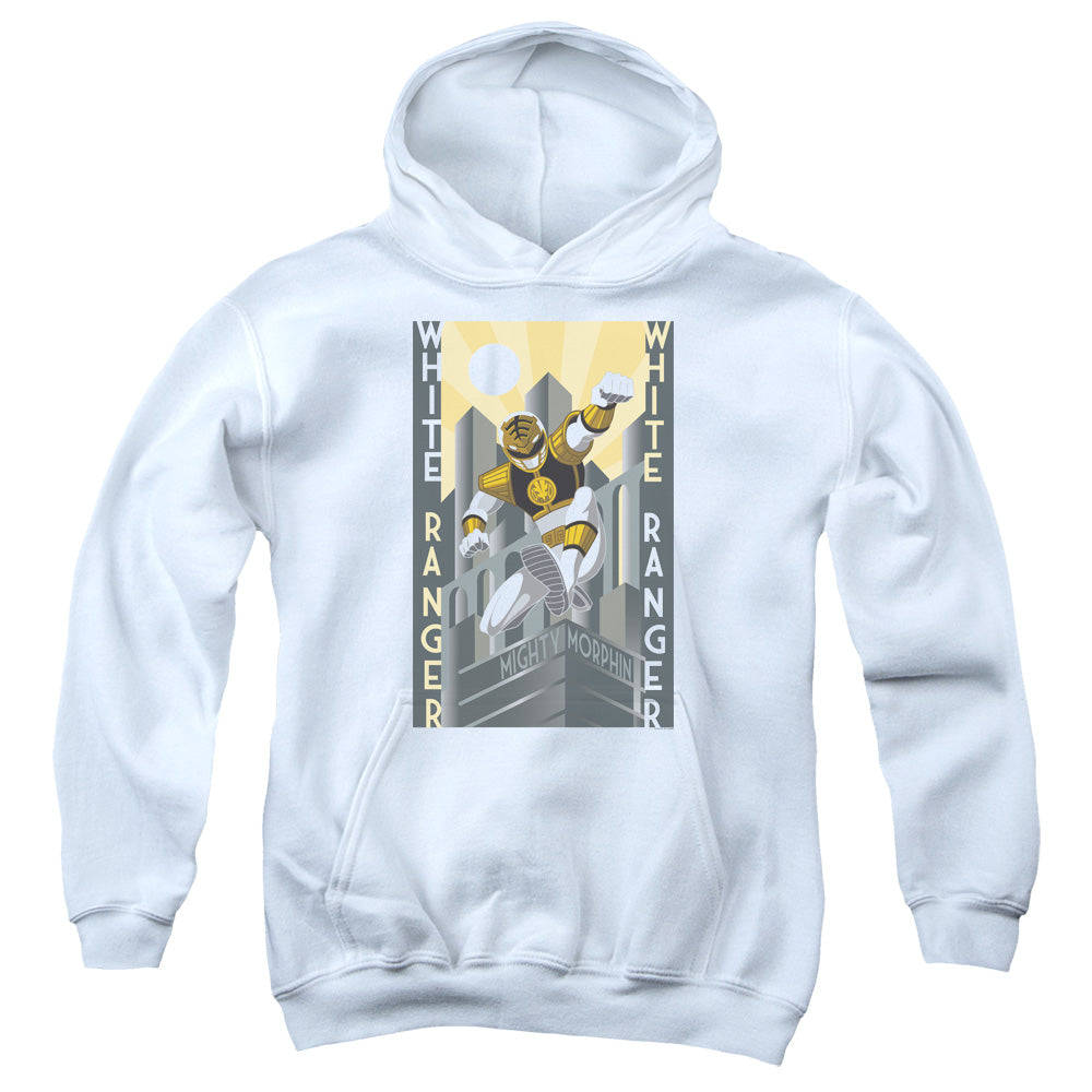 Power Rangers White Ranger Duo Kids Youth Hoodie White Officially Licensed