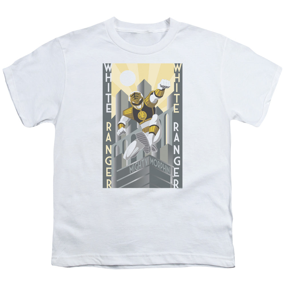 Power Rangers White Ranger Duo Kids Youth T Shirt White Officially Licensed