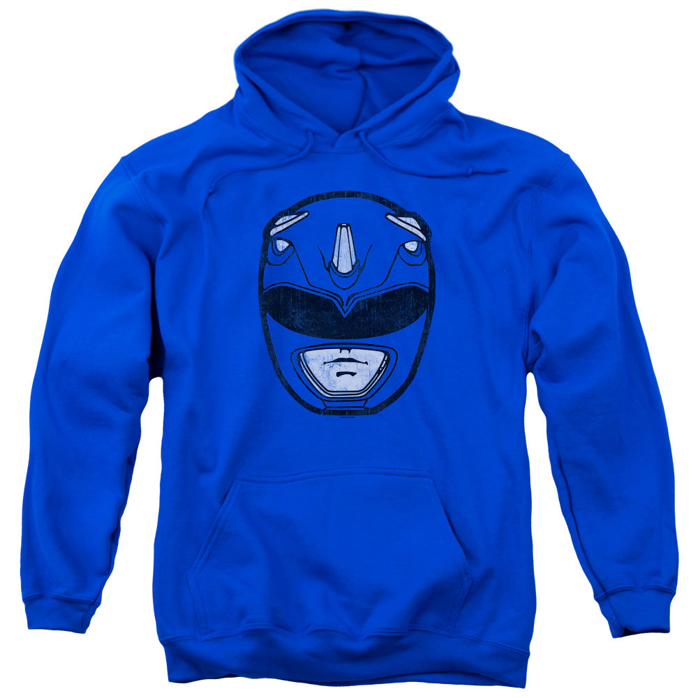 Power Rangers Blue Ranger Mask Mens Hoodie Royal Blue Officially Licensed