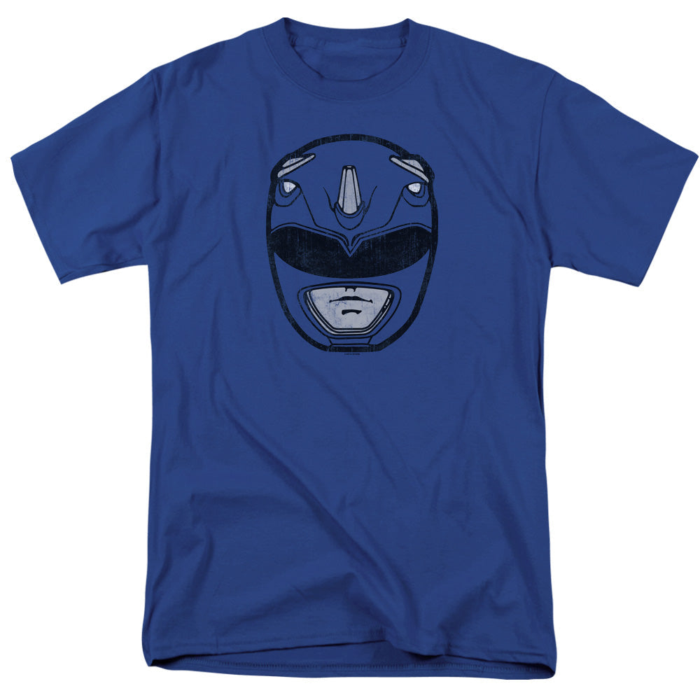 Power Rangers Blue Ranger Mask Mens T Shirt Royal Blue Officially Licensed