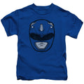 Power Rangers Blue Ranger Mask Juvenile Kids Youth T Shirt Royal Blue Officially Licensed