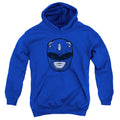 Power Rangers Blue Ranger Mask Kids Youth Hoodie Royal Blue Officially Licensed
