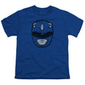 Power Rangers Blue Ranger Mask Kids Youth T Shirt Royal Blue Officially Licensed