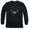 Power Rangers Black Ranger Mask Mens Long Sleeve Shirt Black Officially Licensed