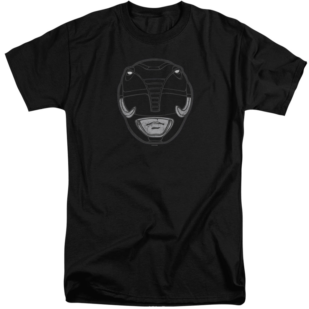 Power Rangers Black Ranger Mask Mens Tall T Shirt Black Officially Licensed