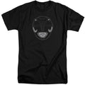Power Rangers Black Ranger Mask Mens Tall T Shirt Black Officially Licensed