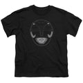 Power Rangers Black Ranger Mask Kids Youth T Shirt Black Officially Licensed