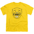 Power Rangers Yellow Ranger Mask Kids Youth T Shirt Yellow Officially Licensed