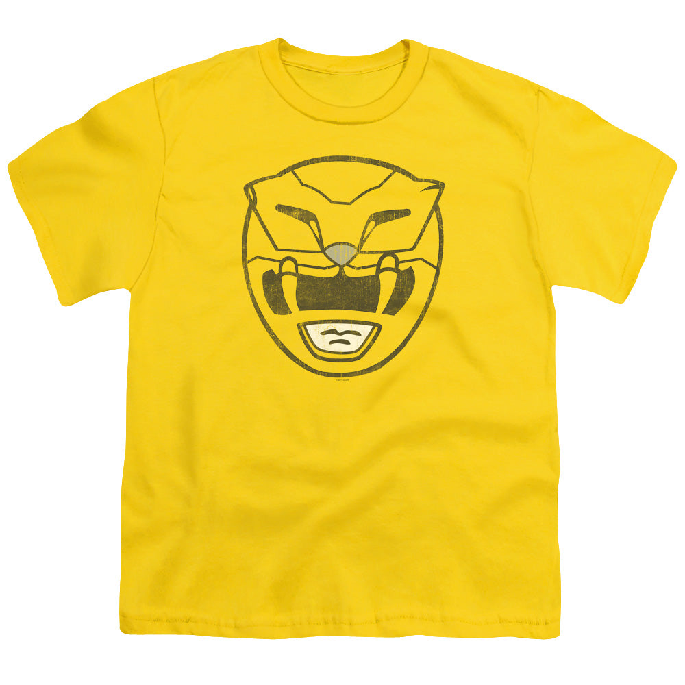 Power Rangers Yellow Ranger Mask Kids Youth T Shirt Yellow Officially Licensed