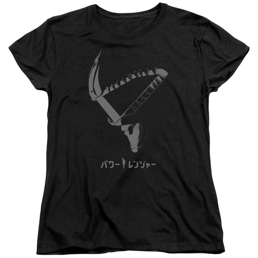 Power Rangers Helmet Womens T Shirt Black Officially Licensed