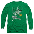Power Rangers Green Ranger Mens Long Sleeve Shirt Kelly Green Officially Licensed