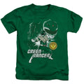 Power Rangers Green Ranger Juvenile Kids Youth T Shirt Kelly Green Officially Licensed