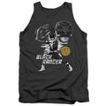 Power Rangers Black Ranger Mens Tank Top Shirt Charcoal Officially Licensed